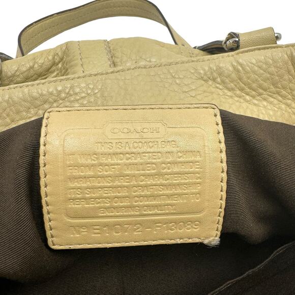 Coach F13089 Hamilton Tan Pebbled Leather Double Strap Shoulder Tote Bag - Picture 10 of 12